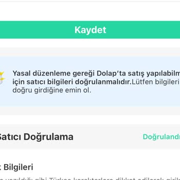 Dolap Fatura Ve IBAN Bilgileri Doğrulanmıyor