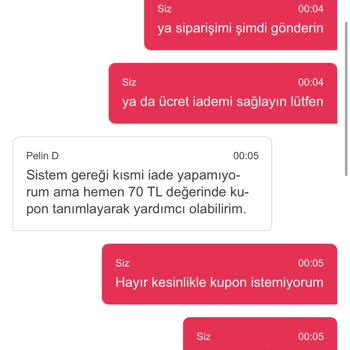 Yemeksepeti Market Siparişim Eksik Gönderildi