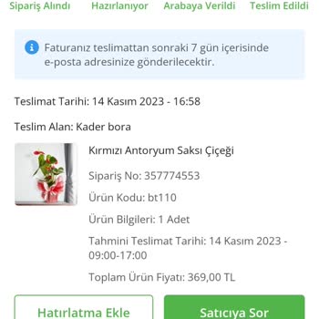 Çiçek Sepeti Teslim Edilmeyen Sipariş