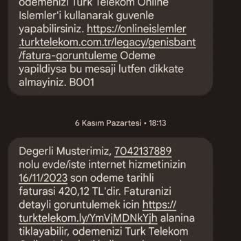 Türk Telekom Fatura Cayma Bedeli