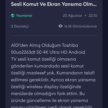 Vestel TV Garanti Kapsamında
