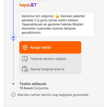 hepsiJET Kargom 5-6 Gündür Ulaşmadı