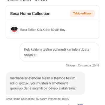 Besa Home Collection Eksik Ürün Teslimatı