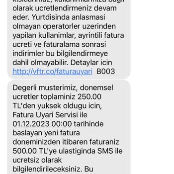 Vodafone. Tarife İptali