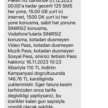 Vodafone. Tarife İptali