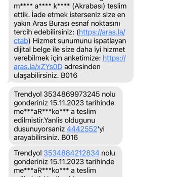 Aras Kargo Ürünlerim Başka Kişiye Teslim Edilmiş