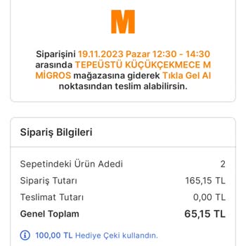 Migros Sanal Marketin Kafasına Göre Sipariş İptali