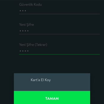 CepteTeb Yeni Kredi Kartımın Şifresini Vermiyor