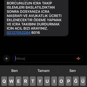 Vodafone Ve Avukat İ**** D**** İcra Mesajına Karşı Şikayet