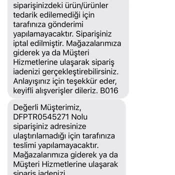 DeFacto'nun Sattığı Ürünü Göndermemesi