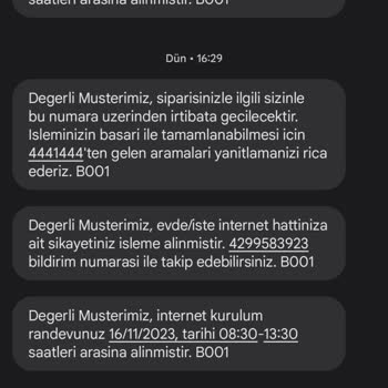 Türk Telekom Kurulum Ekibinin Gelmemesi