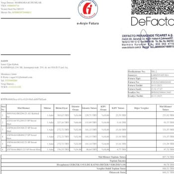 DeFacto İade Ettiğim Ürün Bedelinin Eksik Yatırılması