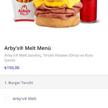 Arbys Online Yemek Siparişi Ürün Kusuru
