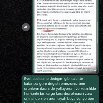 Büşra Doğramacı Boutique Hatalı Ürünümü İade Almıyorlar