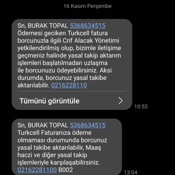 Alacak. Crıf Sürekli Mesaj Atıyor