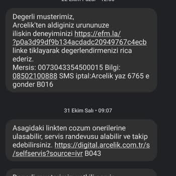 Arçelik Süpürge Makinesi Teknik Servis Çok Kötü - Tavsiye Edemiyorum