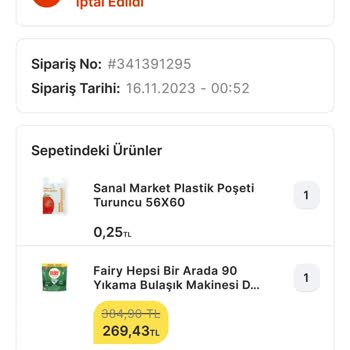 Migros Gel Al Siparişimi İptal Etti