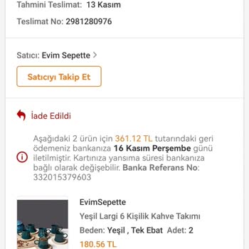 Trendyol Kargom Yaklaşık 10 Gün Boyunca Gelmedi. Kargo Yok Ücret İadesi Yapıldı