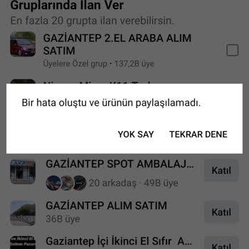 Facebook Marketplace'de Araç Satamıyorum!
