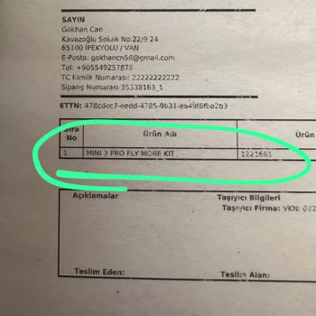 Dji Ürün İçeriğinin Hatalı Gelmesi
