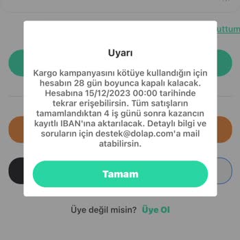 Dolap Uygulaması Sorun Yaşama