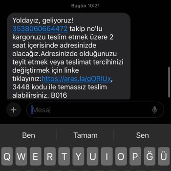 Aras Kargo Eti Şubesi Kargoları Eve Getirmiyor
