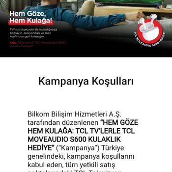 TCL TV S600 Kulaklık Kampanyası Kulaklık Verilmedi