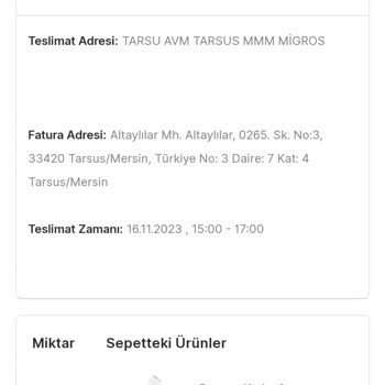 Migros Sanal Marketten Aldığım Ürünü İptal Edildi Ben İstemeden Hem De