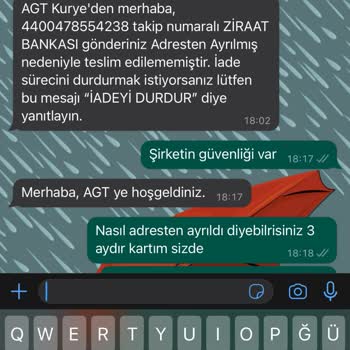 AGT Kurye (aynigunteslim.com) Teslim Edilemeyen Kredi Kartı