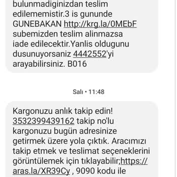 Aras Kargo Siparişim İade Edildi