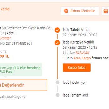 FLO Ayakkabı FLO İadem Ulaşmadı