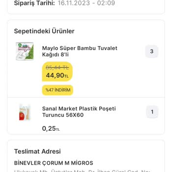 Migros İsteğim Dışında Siparişi İptal Etti