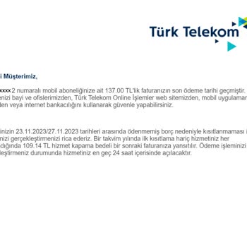 İş Bankası Ödenmeyen Otomatik Ödeme Talimatlı Fatura