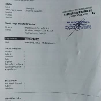 Onvo Arıza Ve İlgisizlik