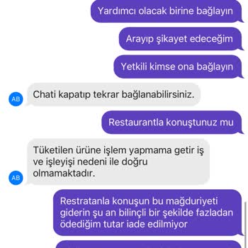 Getir Canlı Destek Şikayeti