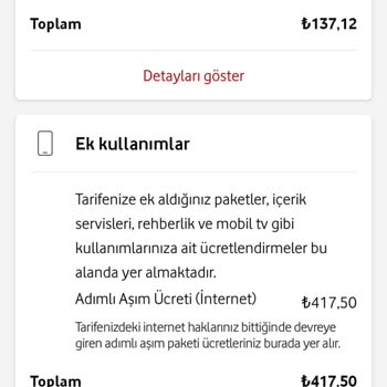 Vodafone Asim Ücreti İle 417 TL Fatura Çıkardı
