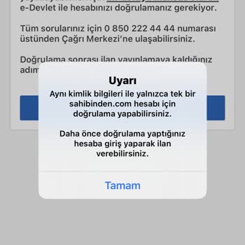Sahibinden E-Devlet Doğrulama Sonrası Hesap Sorunu