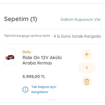 Ebebek Dolu Akülü Araba