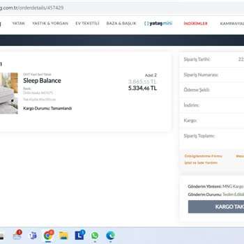 Yataş Web Sitesi, Ürünleri Göndermedi Ve Ücret İademi Yapmıyor.
