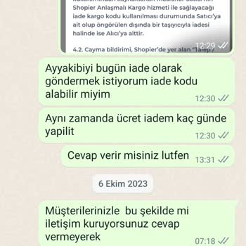 B&G Sportive Ne İade Ne Değişim Olmadı