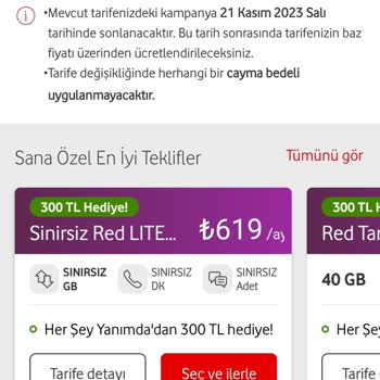 Vodafone Tarife Zam Yüksekliği