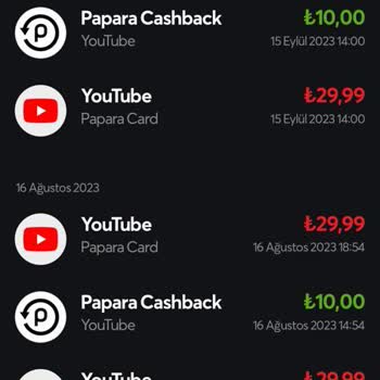Papara Hesabımdan Youtube.com Üyeliğim İçin Ayda 2 Defa Ücret Aldı