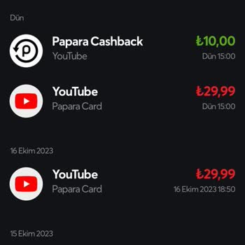 Papara Hesabımdan Youtube.com Üyeliğim İçin Ayda 2 Defa Ücret Aldı
