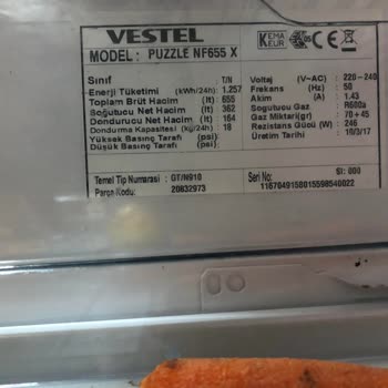 Vestel Puzzle Model Buzdolabı Paslandı!