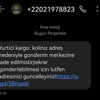 Kargo Firması Adına Telefonuma Gelen Şüpheli Mesaj