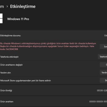 Sağlam Lisans Windows 11 Pro OEM Ürün Anahtarı Geçersiz