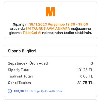 Migros Onaysız Sipariş İptali!