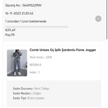 Oyku Wear Yola Çıkmayan Ürünün Kargo Bedelinin Kesilmesi Hk.