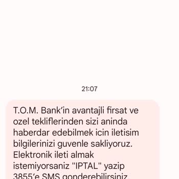 Hadi TOM Pay T. O. M Bank Bilgim Dişi Üyelik