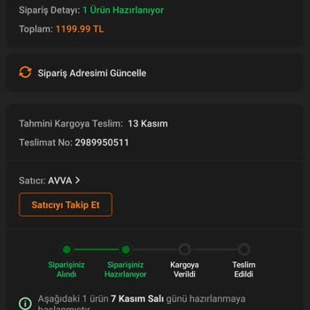 Trendyol Avva Markasi Ürünümü Kargolamıyor